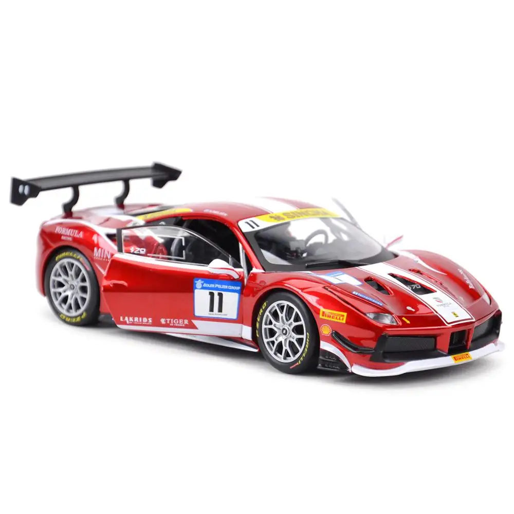 Bburago 1:24 Ferrari 488 вызов 2017 формула гоночный спортивный автомобиль статические литые