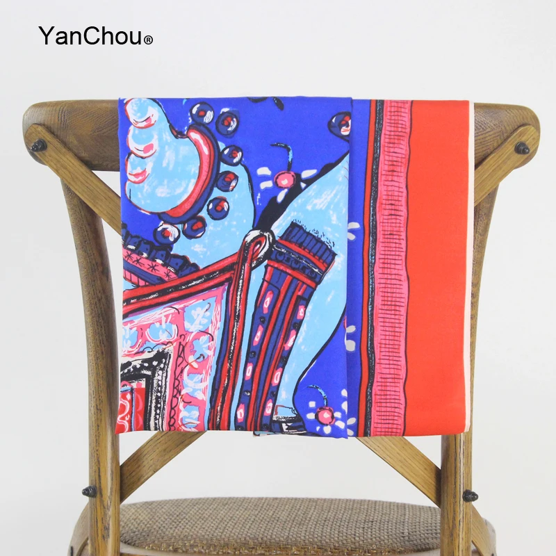 100% шелковый саржевый шарф женская большая шаль винтажные Женские квадратные