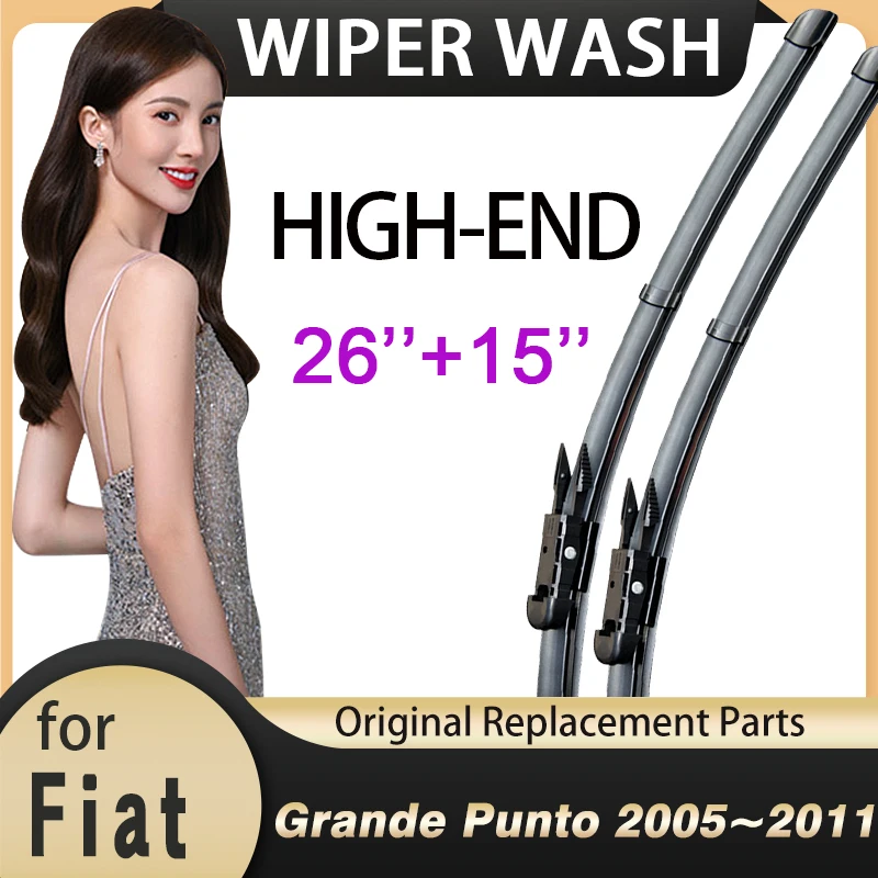 

for Fiat Grande Punto 2005~2011 2006 Front Windscreen Windshield Wipers Car Wiper Blades Car Accessories 2007 2008 2009 2010