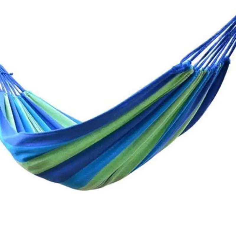 

190*100mm 2 Persons Striped Hammock Outdoor Leisure Bed Thickened Canvas Hanging Bed Sleeping Swing Hammock70