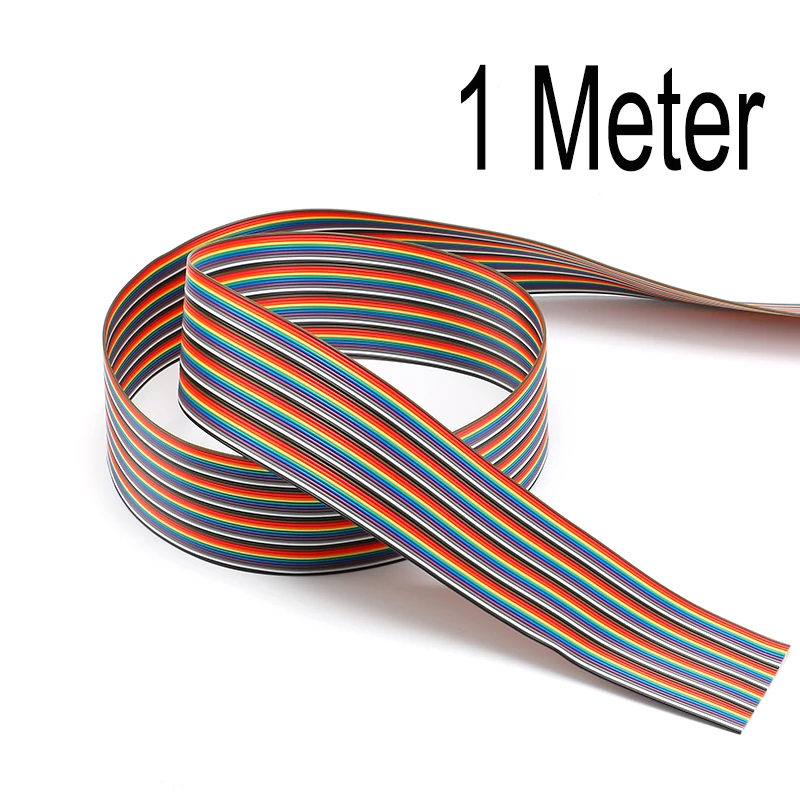 

1 Meter 5M 1.27mm 10P 20P 40P DuPont Cable Rainbow Flat Line Support Wire Soldered Connector 20 Way pin For Arduino PCB Diy Kit