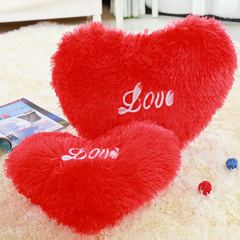 

1Pc Kids Creative Soft Plush Stuffed Red Love Heart Shape Pillow Toys for Kids Doll Wedding Party Decor Cute Fun Baby Toys