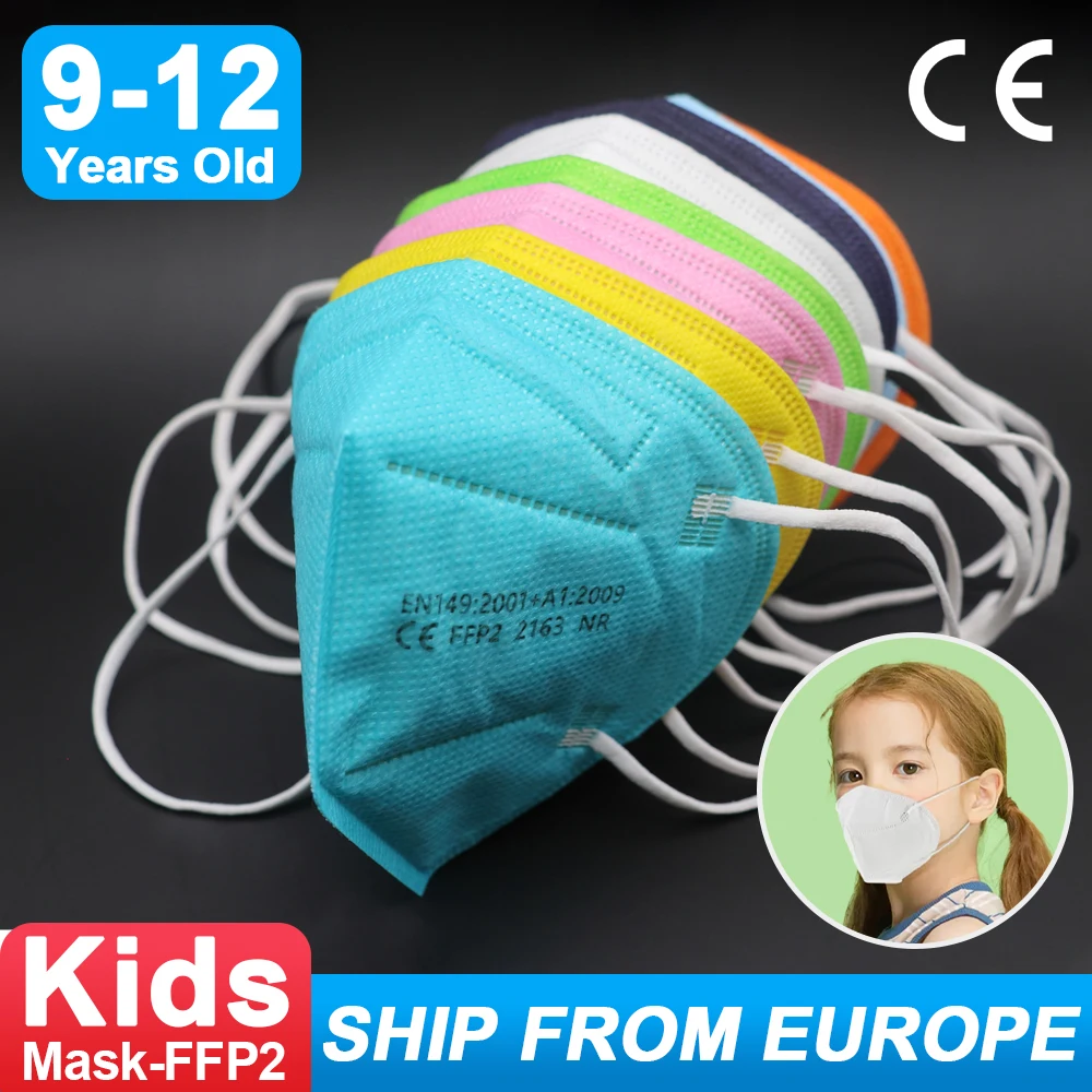 Sourcion-mascarilla FFP2 multicolor para niños, máscara KN95 con 95% de filtración, para...