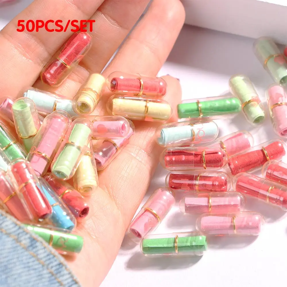 50 шт. выражение сообщение капсула для письма и несколько Цвет сердце Форма мини