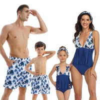 mother daughter father son swimsuits bikinis family look printing matching swimsuit outfits beach holiday designer clothes
