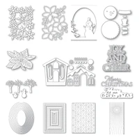 2021 new christmas snowman snowflake garland modeling layered house frame metal cutting mold scrapbook decoration embossing diy
