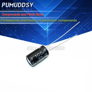 50 шт., высококачественный электролитический конденсатор 35 в 100 мкФ 6*12 мм 100 мкФ 35 в 6,3*12