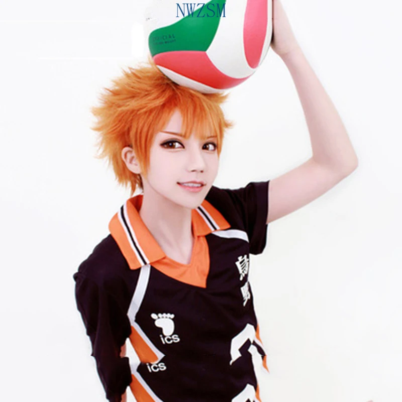 Аниме Haikyuu! Парик для костюмированной вечеринки Shoyo Hinata короткие оранжевые парики