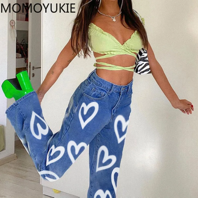 Женские джинсы с широкими штанинами винтажные длинные ковбойские брюки