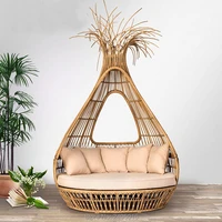 outdoor rattan leisure sunbed big outdoor wicker patio beach rattan daybed for poolsidehotel