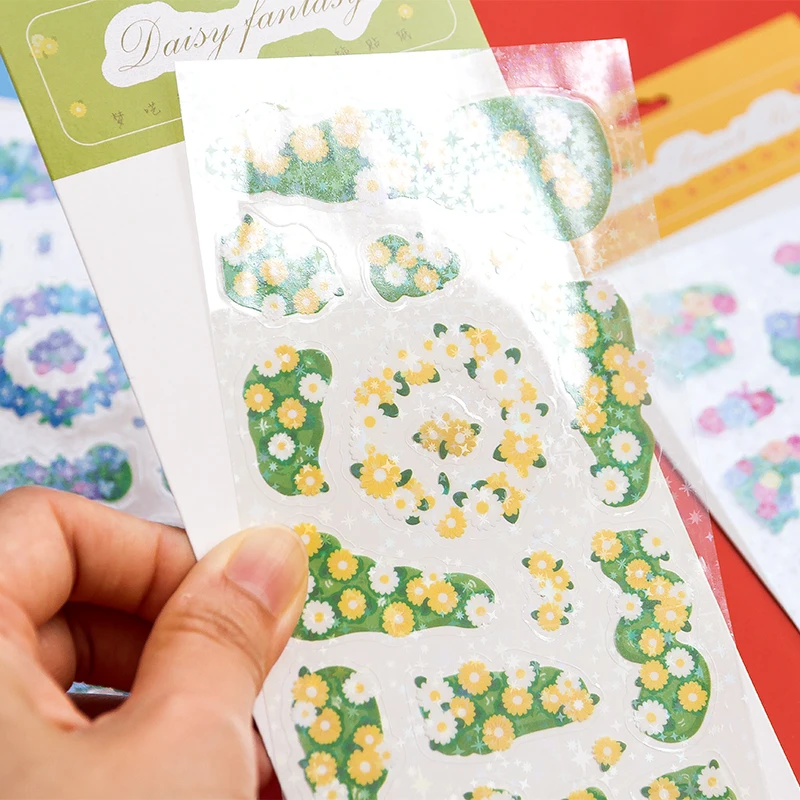 

Aesth 8.8*18cm Flower Adhesive Stickers Series Cute Scrapbooking Junk Journal Creative Stationery Supplies Decoration Stickers
