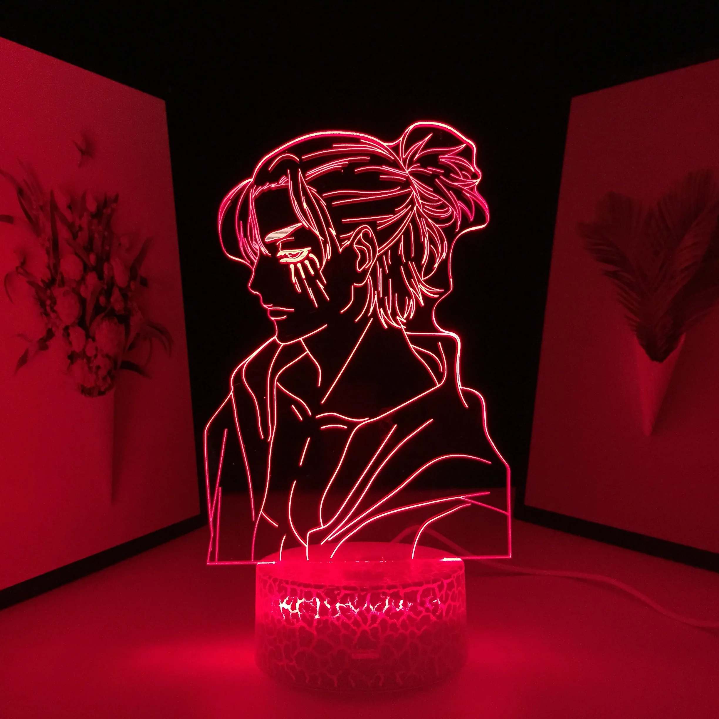 

Attack on Titan Anime Figure Light Eren Yeager for Bedroom Decor Kids Birthday Gift Night Light 3D LED Lamp Dropshipping
