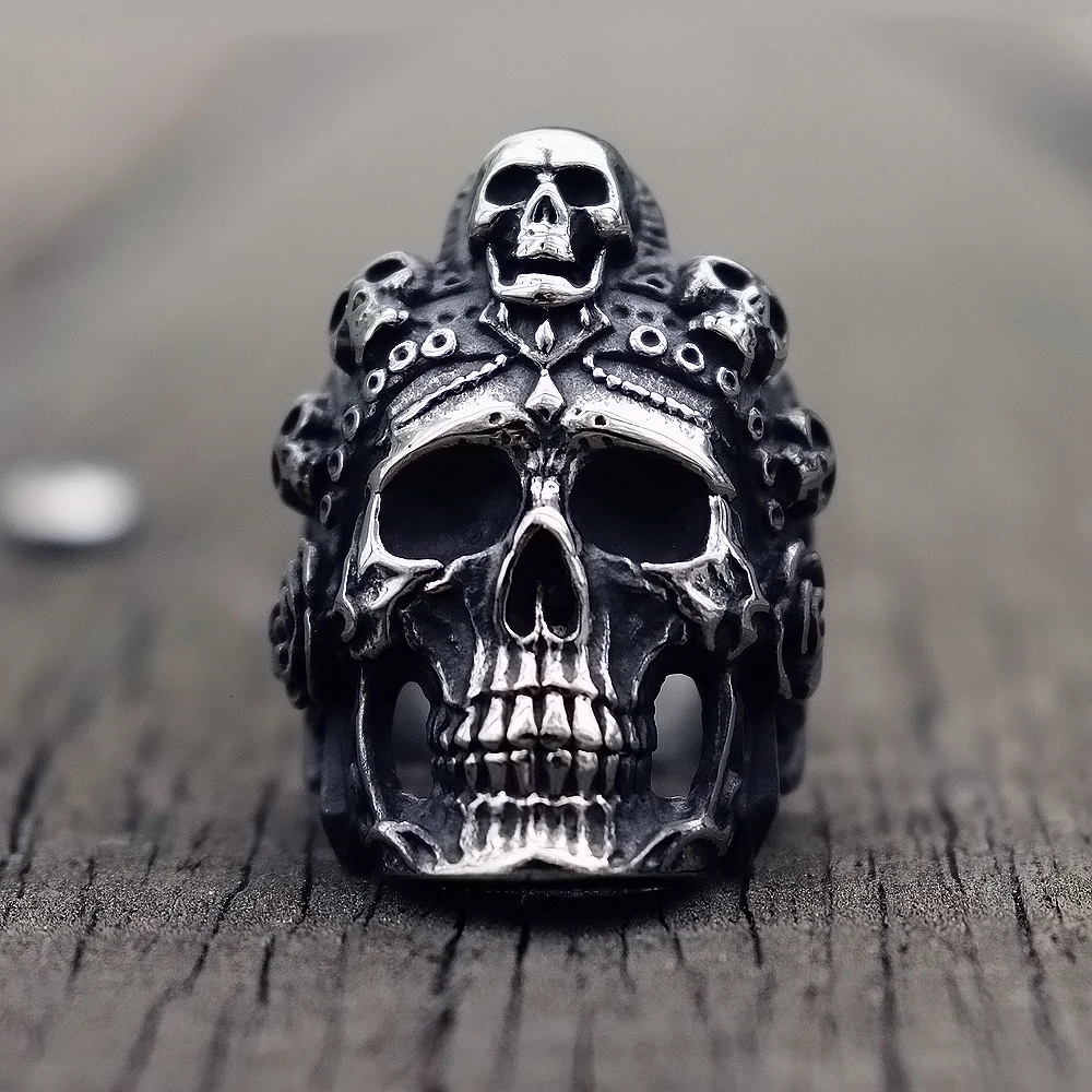 Крутое кольцо Santa Muerte Death Skull уникальные мужские кольца в стиле панк, рок-Байкер ювелирные изделия подарок для Него