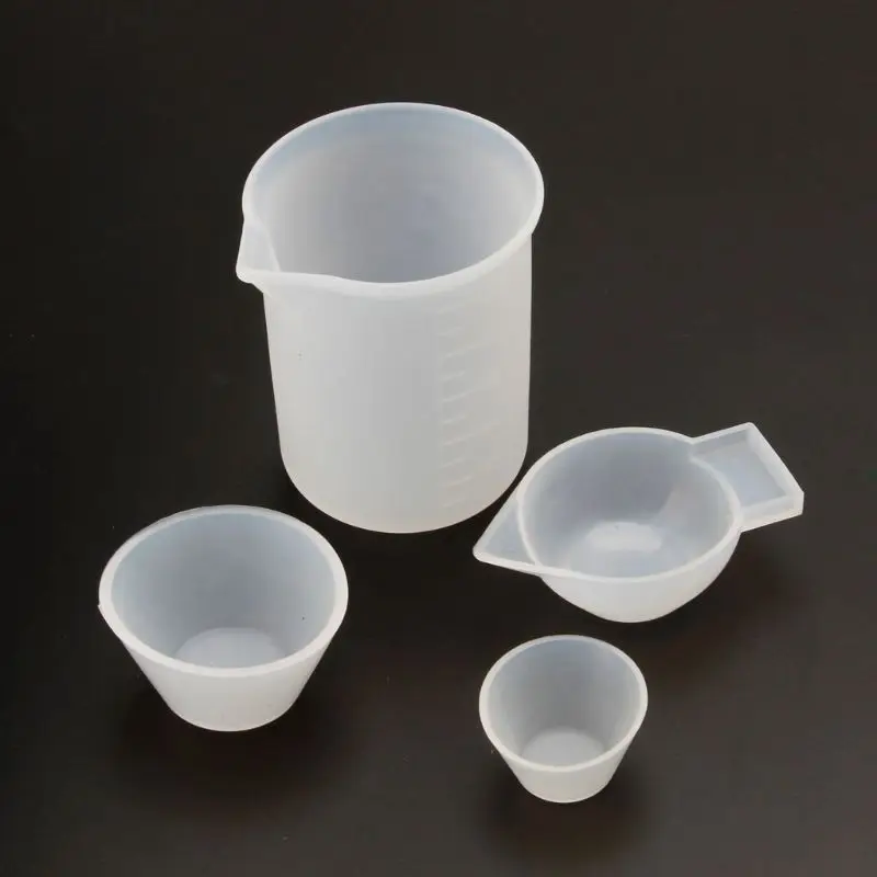 

4Pcs Silicone Mixing Cups Measuring Cups 100ml 10ml DIY Resin Jewelry Tools Kit R2LE