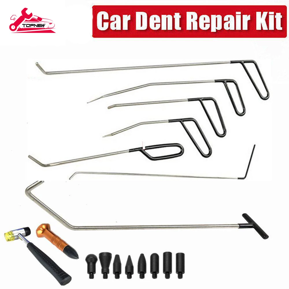 

Paintless Dent Repair Kit- Tool Set Includes a Wide Selection of Rods Hooks, Handtools and Accessories