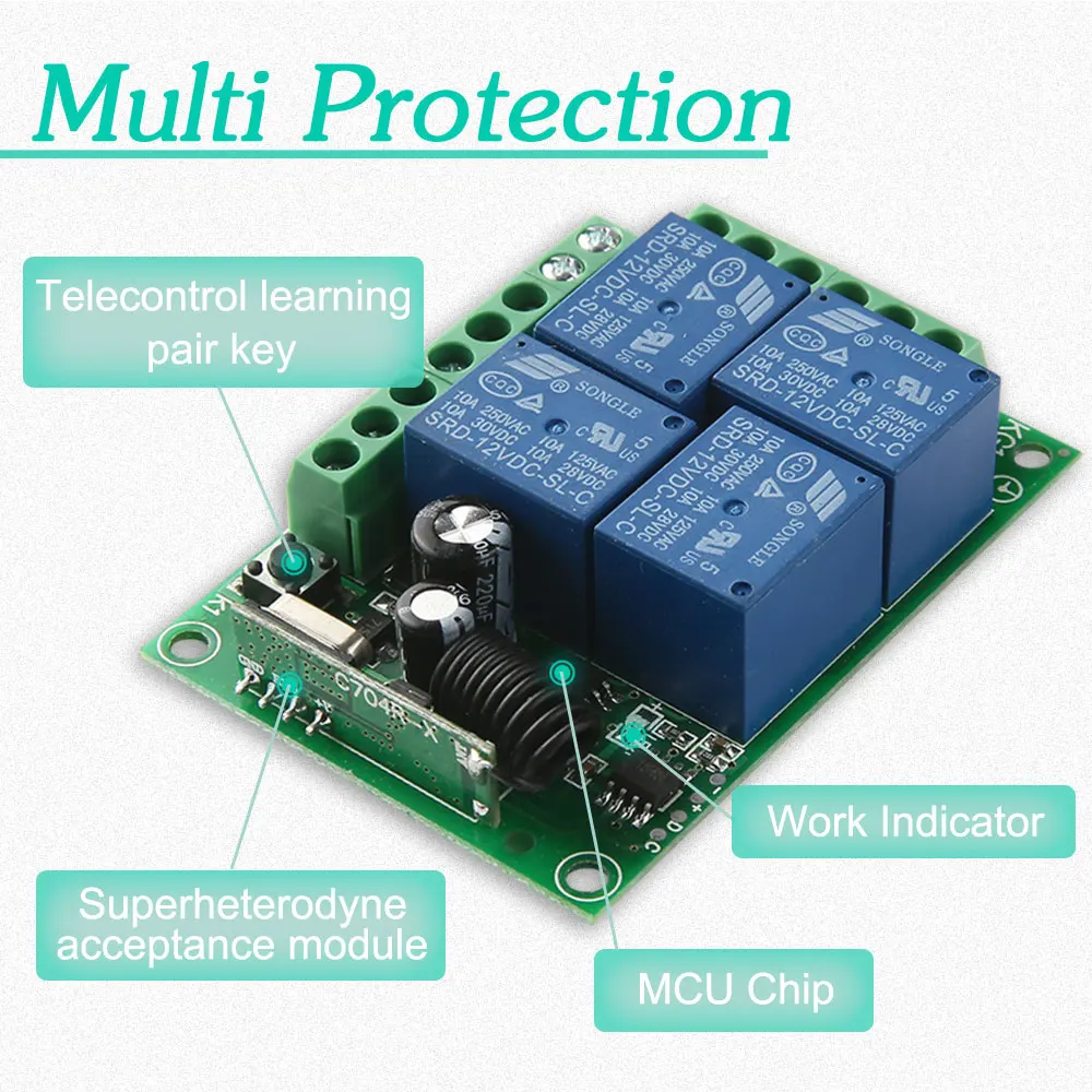 Универсальный беспроводной пульт дистанционного управления 433 МГц 12 В