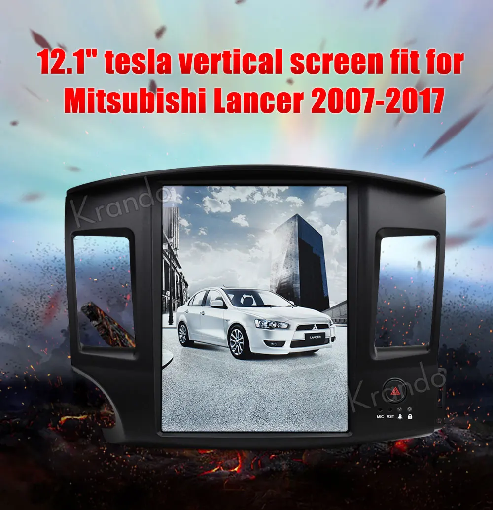 Krando Android 8,1 12," Tesla вертикальный экран Автомобильный Радио плеер gps для Mitsubishi Lancer 2007- навигация Мультимедиа