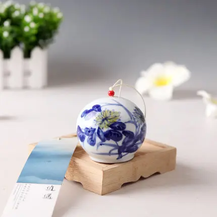 chrysanthemum 2 Японский стиль расписанный вручную керамический колокольчик подвесное украшение Креативные украшения для дома колокольчик ветра - Цвет: chrysanthemum 2
