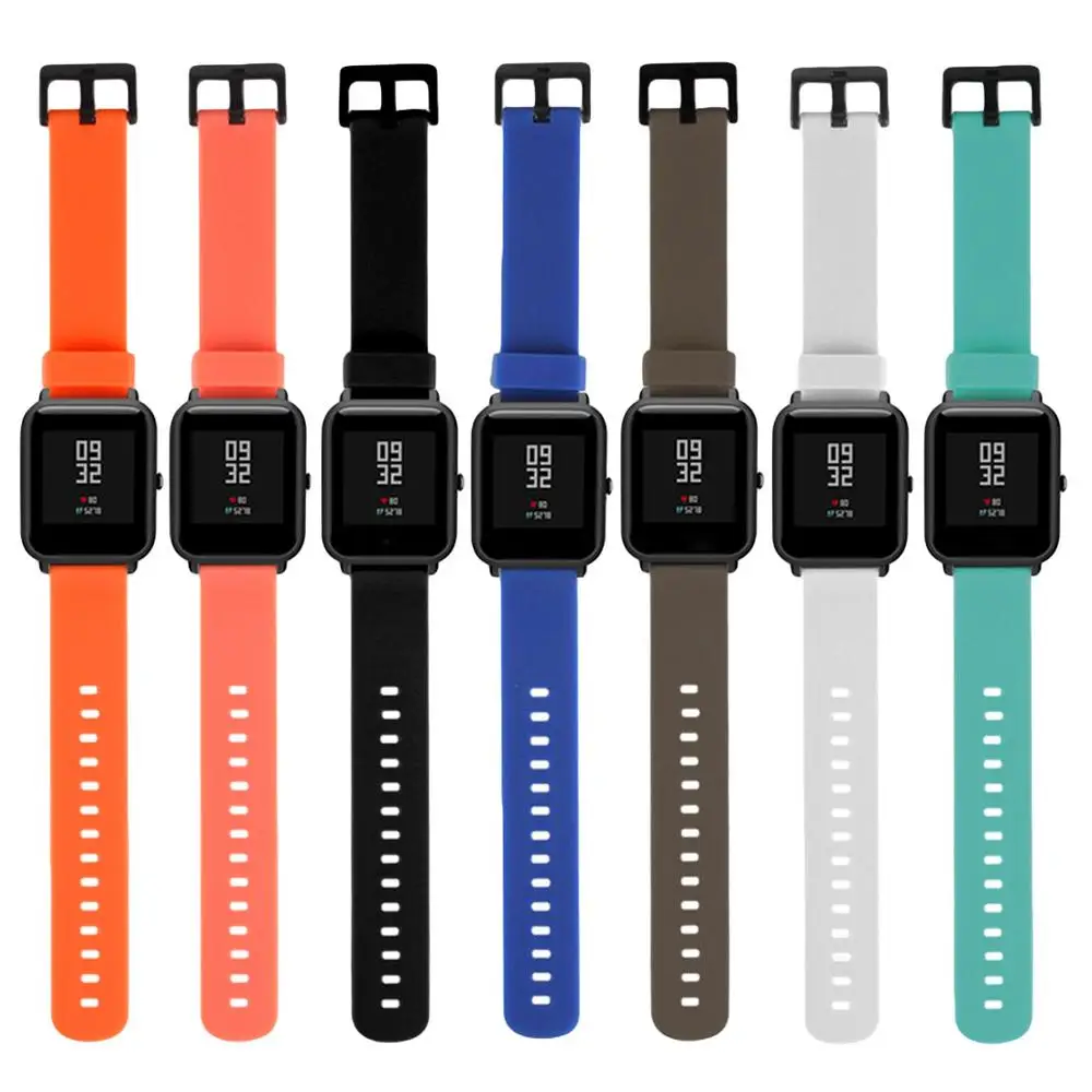 Силиконовый ремешок для наручных часов Xiaomi Huami Amazfit Bip BIT PACE Lite, спортивный браслет, аксессуары для умных часов, 20 мм