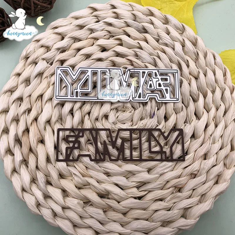 Bunnymoon Семья металлический Трафаретный вырубной штамп трафарет с тиснением для