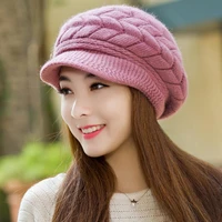 stylish women beanie hat knitted temperament pure color knitting hat women hat women hat