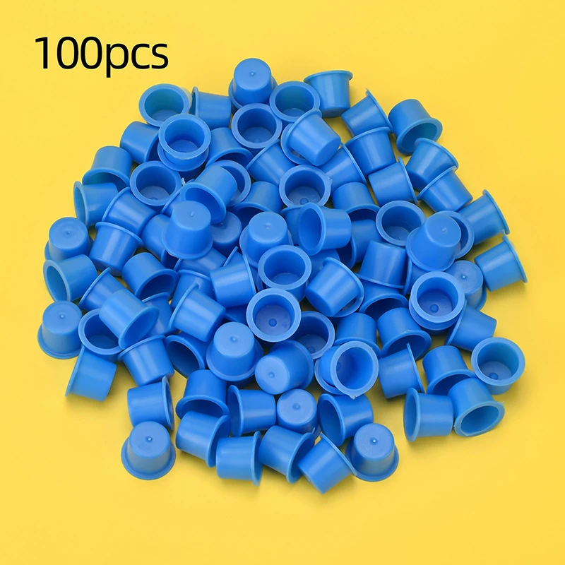 

100pcs Permanent Makeup Tattoo Ink Cups Pigment Caps Tattoos Color Cup Tools
