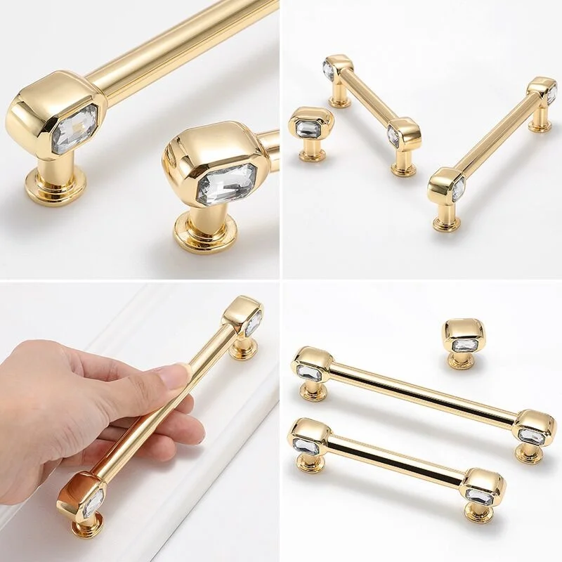 Хрустальная Золотая стеклянная мебель шкаф ящик ручка для шкафа T-бар роскошный