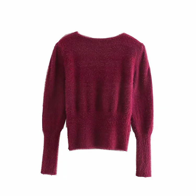 Women Long Sleeve Casual Warm Sweater Female Knit Jumpers Top Autumn Winter Bow Sexy Thick Sweater Pullovers O-Neck Full