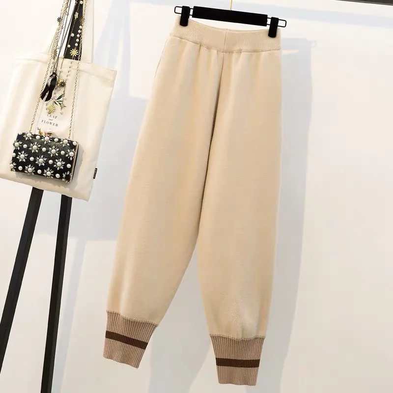 DISIMAN осень 2019 новый корейский стиль женские зимние джоггеры брюки Широкие стрейч