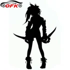 Крутая финальная фантазия X Rikku автомобильные аксессуары виниловые наклейки черныесеребряные 17,1 см * 11,4 см