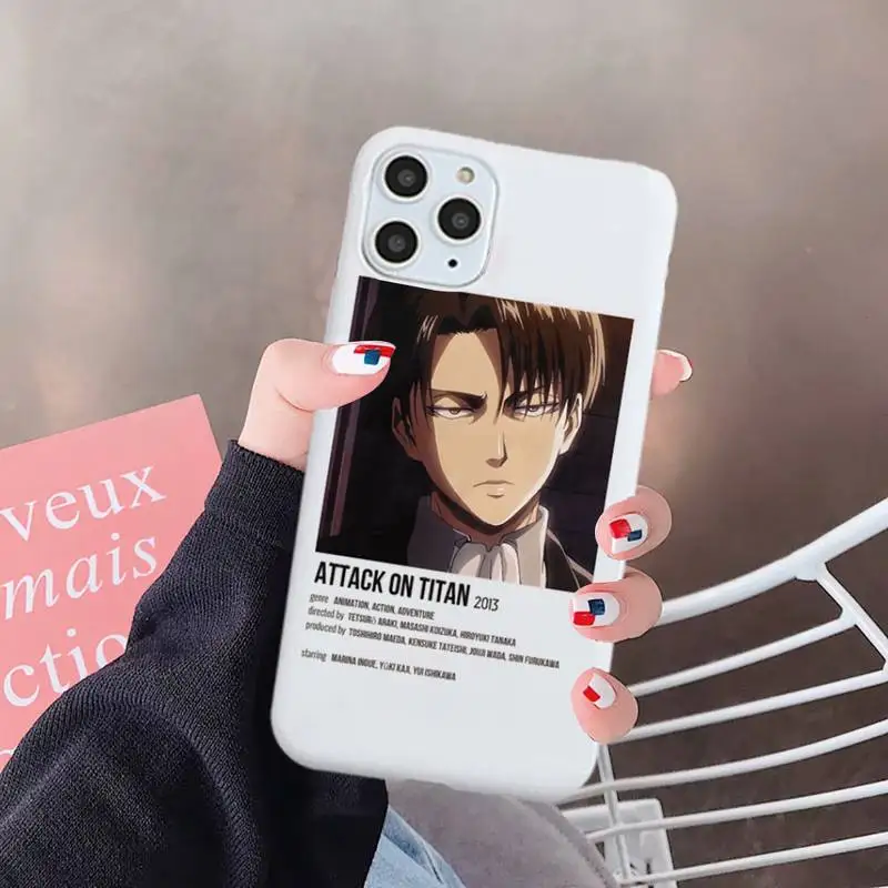 

Attack On Titan anime Phone Case Candy Color for iPhone 6 7 8 11 12 s mini pro X XS XR MAX Plus