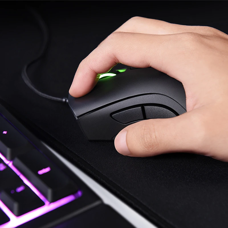 original razer deathadder essential wired gaming mouse mice 6400dpi optical sensor 5 independently buttons for laptop pc gamer free global shipping