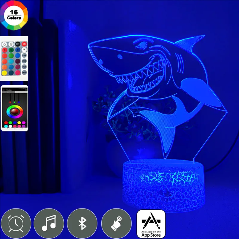 Cartoon LED Night Light Disney Movie Finding Nemo Bruce Animal 3d Nightlamp for Kids Children Bedroom Lampara Birthday Gifts | Лампы и