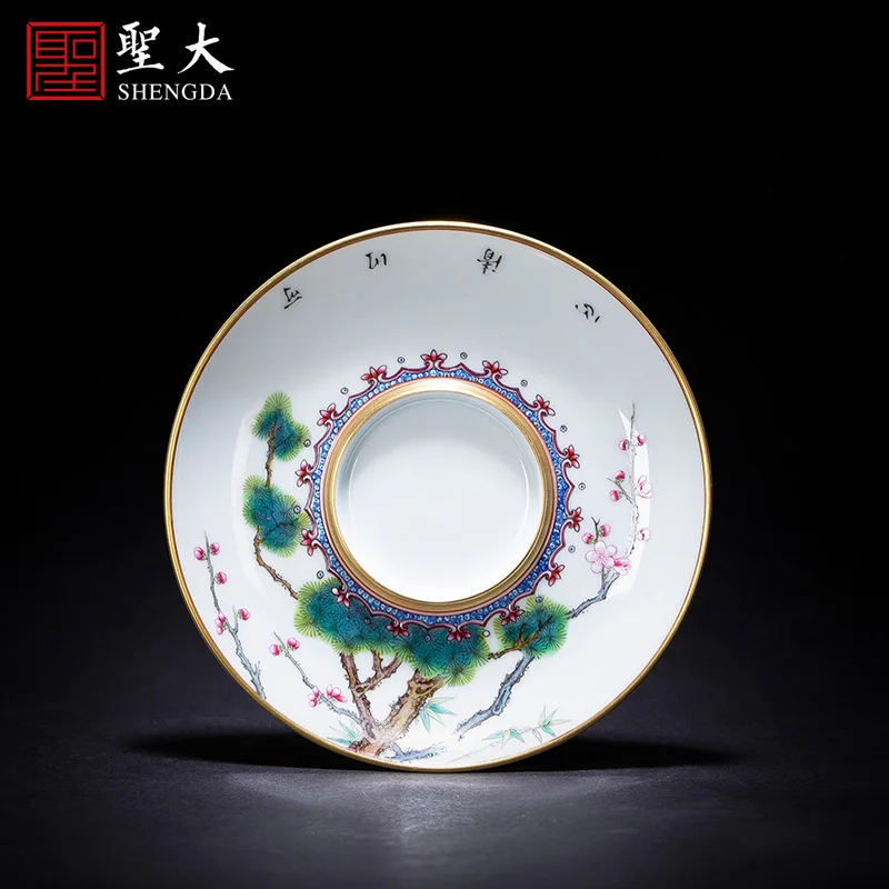 

big three to tureen teacups hand-painted ceramic colored enamel edging, poetic tureen bowl of jingdezhen tea service