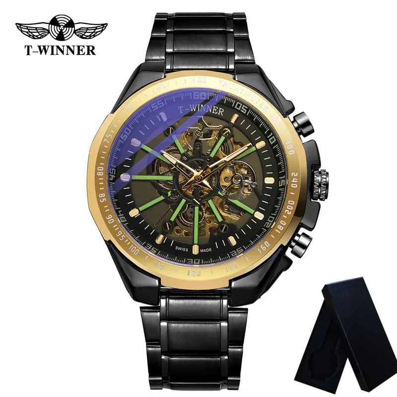 Автоматические механические мужские наручные часы WINNER спортивные в стиле