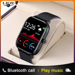lige smart watch men women heart rate fitness tracker bracelet watch bluetooth call waterproof sport smartwatch for android ios free global shipping