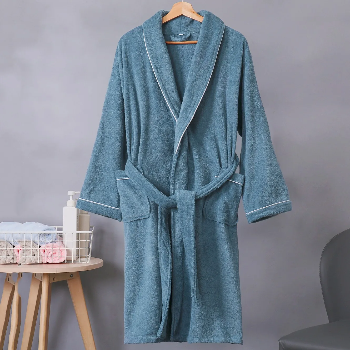 Халат-кимоно мужской из хлопка для влюбленных махровый халат гостиницы одежда