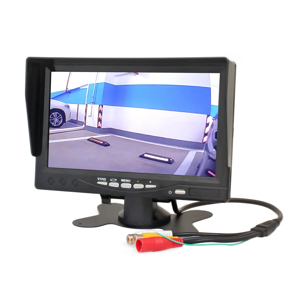 Автомобильный TFT ЖК-монитор DIYSECUR 7 дюймов дисплей монитор экран AV-вход пульт