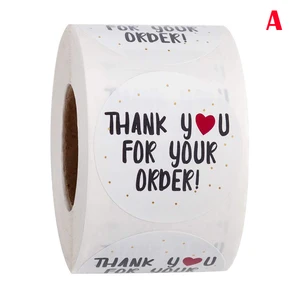 500 шт.рулон спасибо Стикеры s высокое качество этикетки для печати Скрап ручной работы Стикеры круг Декор Канцелярские Стикеры s KQS8