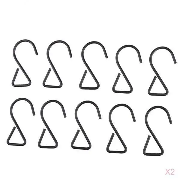 

20Pcs Metal S Hooks Kitchen Office Hanger Organizer Multiple Uses Tools
