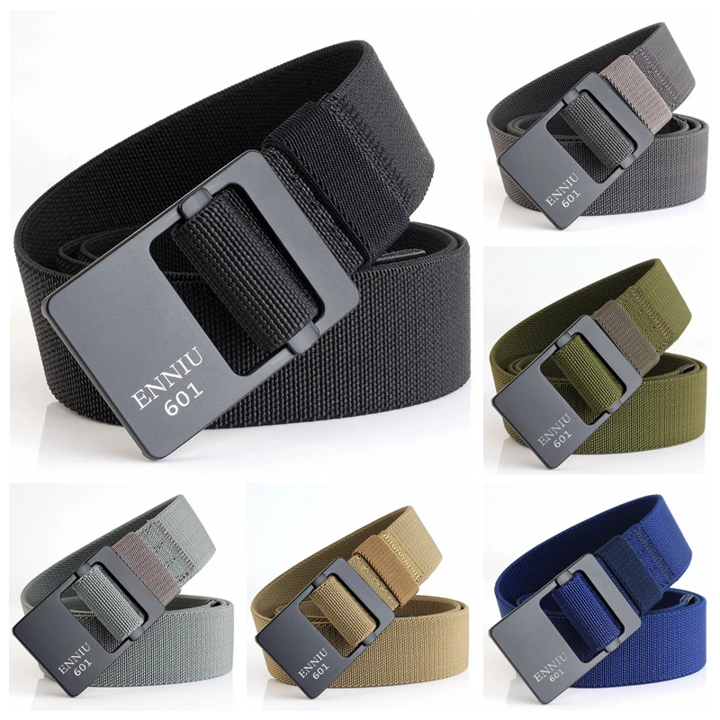 2019 Новый эластичный ремень мужской Модный повседневный черный толстый холщовый