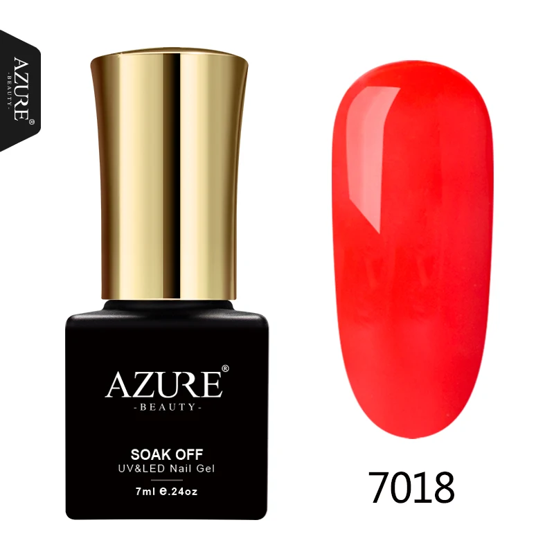 7018 Azure beauty, 7 мл, новинка, 24 цвета, Гель-лак для ногтей, долговечный УФ-Гель-лак, замачиваемый, УФ-дизайн ногтей, украшение для маникюра - Цвет: 7018