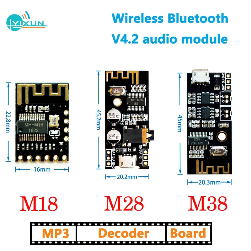

MH-MX8 Wireless Bluetooth V4.2 audio module MP3 Decoder Board Stereo Lossless playback Low power High fidelity HIFI DIY Refit