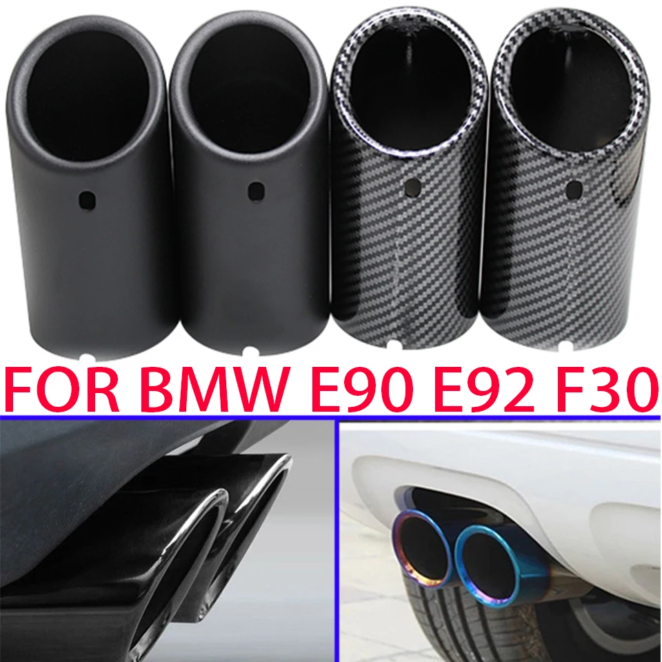 

70mm Car Exhaust Muffler Tip Cover For BMW F30 2013-2018 E92 E90 3 Series GT 325i 328i 2006 2007 2008 2009 2010 Stainless Steel