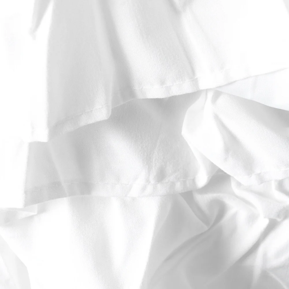 

White Home Bath Decor Supplies Shower Curtain Bathroom Solid With Hooks