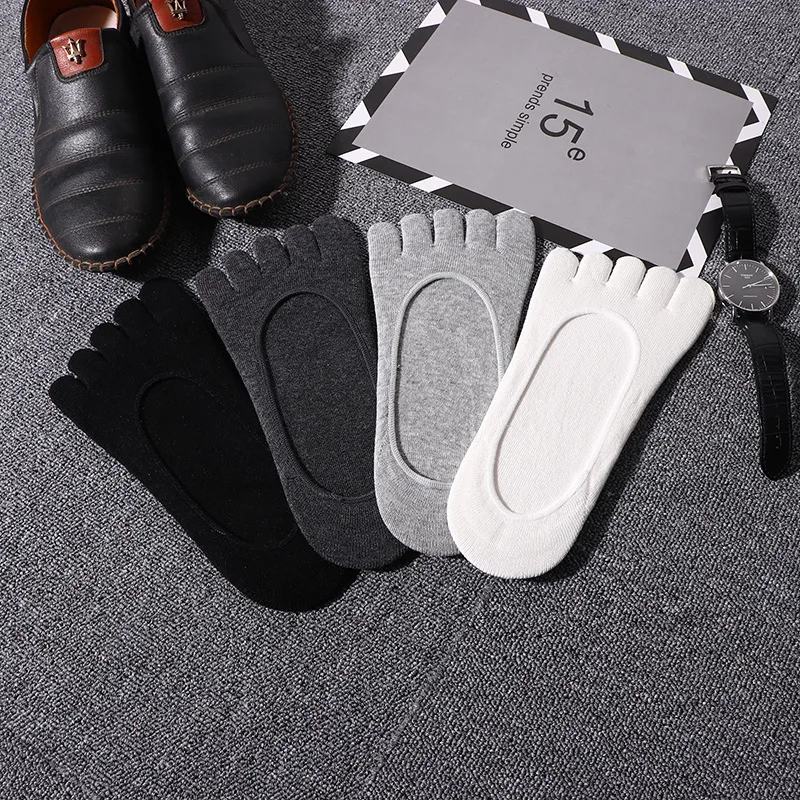 

Men's Five-finger Socks Invisible Split Toe Socks Cotton Autumn And Winter Boat Socks Sweat-absorbent Thin Solid Color Socks