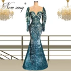 Женское вечернее платье-русалка, длинное платье с арабскими и дубайскими стразами, турецкое платье для выпускного вечера, 2022