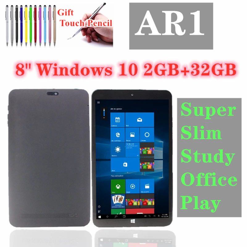 

New Arrivals 8 inch AR1 Tablet Pc Windows 10 Quad Core 1280*800 IPS 2+32GB 32-bit Operating System, x64-based Processor Tablets