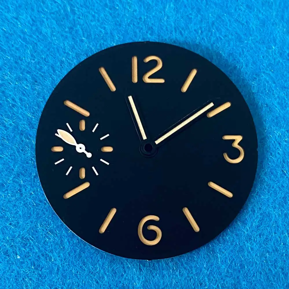 Esfera de reloj de 34,5mm, manecillas de reloj luminosas verdes, accesorios para el movimiento ETA 6497/ST3600