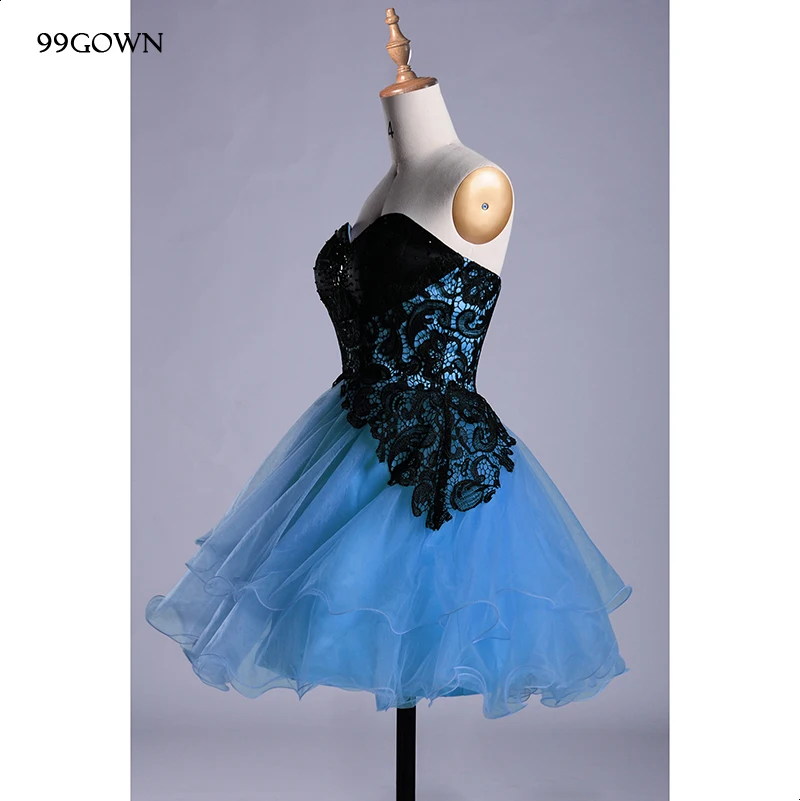 99GOWN Elegant Lace Mini Dress Bridesmaid 2020 Simple Women Wedding Party Strapless Beading Embroidery Homecoming | Свадьбы и